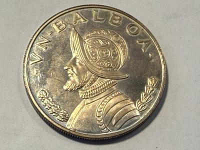 PANAMA 1973 .900 1-BALBOA SILVER COIN as Pic'd. FREE DOMESTIC SHIPPING.