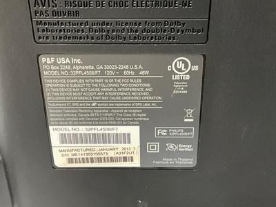 Lot P 631 Philips 32” TV