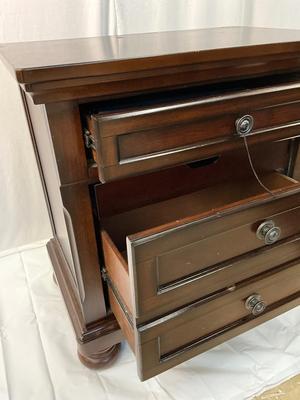 Lot P 632 Pair of Porter Rustic Brown Two Drawer Nightstand/End Tables