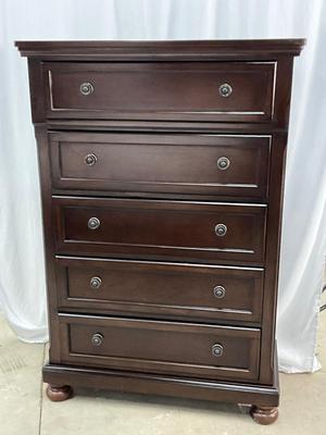 Lot P 635 Porter Rustic Brown Five Drawer Chest