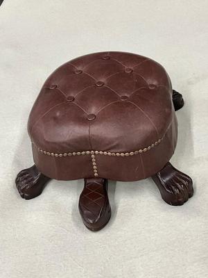 Lot. P 637 Elegant Walnut Finish Turtle Ottoman/Foot Stool