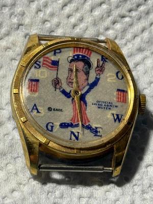 Vintage Official Spiro Agnew Watch by E.G.T.C. More than Likely Needs Repair or Cleaning and Band as Pictured.