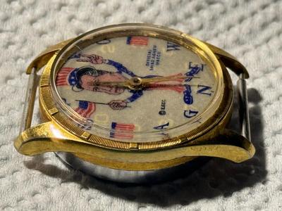 Vintage Official Spiro Agnew Watch by E.G.T.C. More than Likely Needs Repair or Cleaning and Band as Pictured.