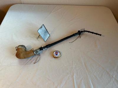 HOOKAH PIPE, ADVERTISING TAPE MEASURE AND CALENDAR MIRROR