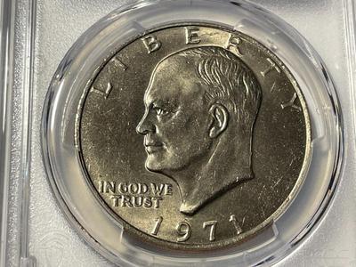 PCGS CERTIFIED 1971-P MS65 EISENHOWER DOLLAR AS PICTURED. FREE DOMESTIC SHIPPING.