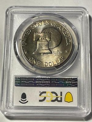 PCGS CERTIFIED 1976-P TYPE-2 MS65 BICENTENNIAL EISENHOWER DOLLAR AS PICTURED. FREE DOMESTIC SHIPPING.