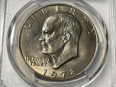 PCGS CERTIFIED 1978-P MS65 EISENHOWER DOLLAR AS PICTURED. FREE DOMESTIC SHIPPING.