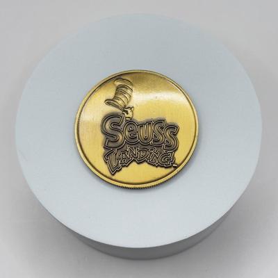 LOT 115J: 1999 Universal Studios Islands of Adventure Seuss Landings Cat in the Hat Coin Medallion in Original Box