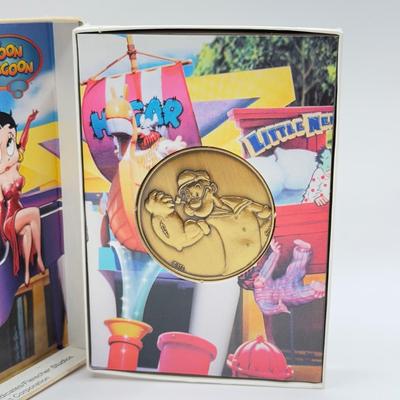 LOT 117J: 1999 Universal Studios Islands of Adventure Toon Lagoon Popeye Coin Medallion in Original Box