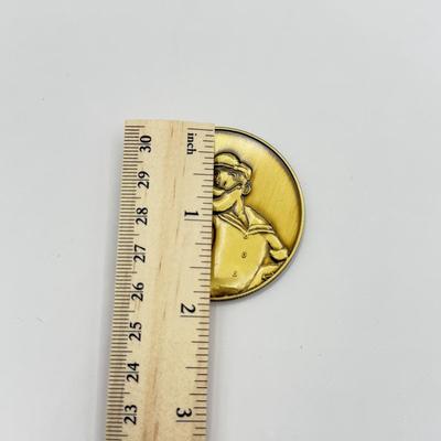 LOT 117J: 1999 Universal Studios Islands of Adventure Toon Lagoon Popeye Coin Medallion in Original Box