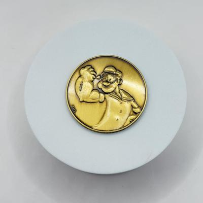 LOT 117J: 1999 Universal Studios Islands of Adventure Toon Lagoon Popeye Coin Medallion in Original Box