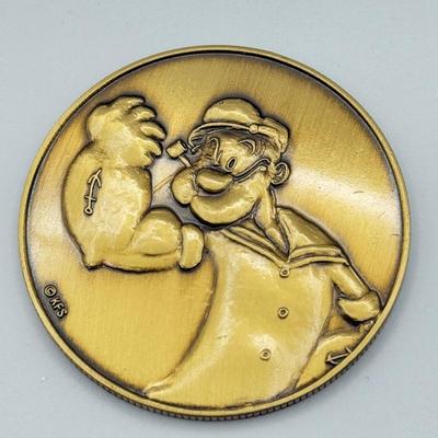 LOT 117J: 1999 Universal Studios Islands of Adventure Toon Lagoon Popeye Coin Medallion in Original Box
