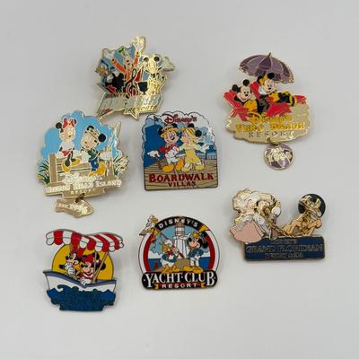 LOT 120J: Disney Trading Pins - Boardwalk Villas, All Star Resorts, Vero Beach, Hilton Head Island, Old Key West, Grand Floridian &...