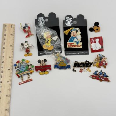 LOT 122J: Disney Mickey Mouse Trading Pins - Poncho, Graduation, Sorcerer Mickey, Walt Disney World & More