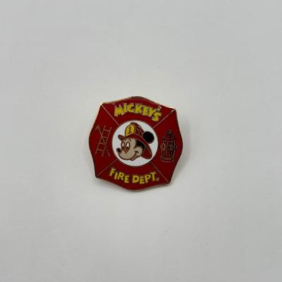 LOT 123J: Disney Trading Pins - Mickey Mouse w/ Firefighter, Mickey's Fire Department Logo, Minnie Mouse Teacher & Nurse