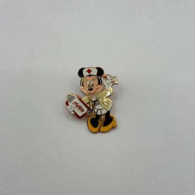 LOT 123J: Disney Trading Pins - Mickey Mouse w/ Firefighter, Mickey's Fire Department Logo, Minnie Mouse Teacher & Nurse