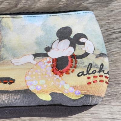 LOT 130B: Disney Bags w/ Tags - Mickey Mouse Wristlets, Eeyore Shoulder Bag, Colorful Roses Mickey Canvas Tote & More