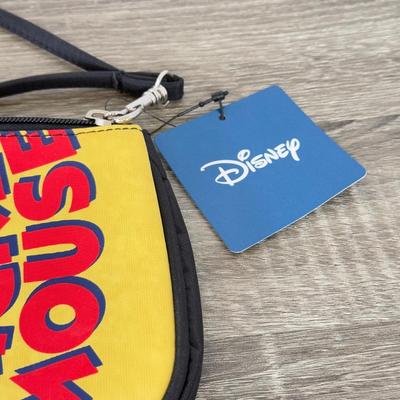 LOT 130B: Disney Bags w/ Tags - Mickey Mouse Wristlets, Eeyore Shoulder Bag, Colorful Roses Mickey Canvas Tote & More