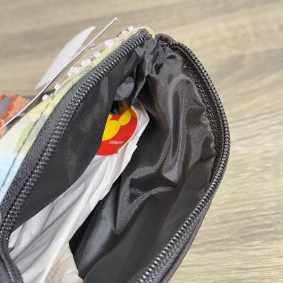 LOT 130B: Disney Bags w/ Tags - Mickey Mouse Wristlets, Eeyore Shoulder Bag, Colorful Roses Mickey Canvas Tote & More