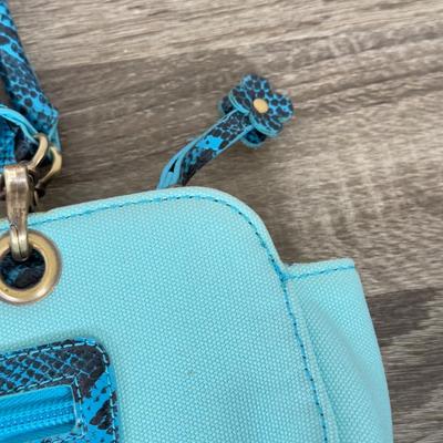 LOT 133B: Lucy Z Faux Snakeskin Purses - Teal & Green