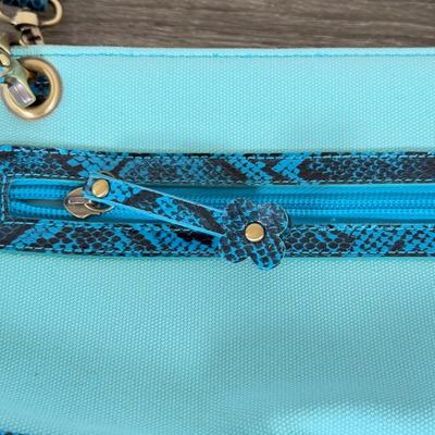 LOT 133B: Lucy Z Faux Snakeskin Purses - Teal & Green