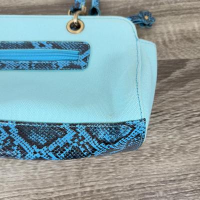 LOT 133B: Lucy Z Faux Snakeskin Purses - Teal & Green