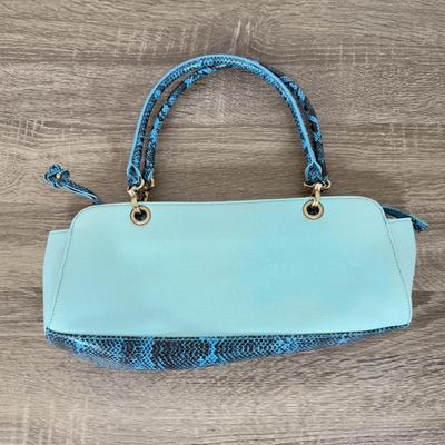 LOT 133B: Lucy Z Faux Snakeskin Purses - Teal & Green