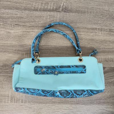 LOT 133B: Lucy Z Faux Snakeskin Purses - Teal & Green