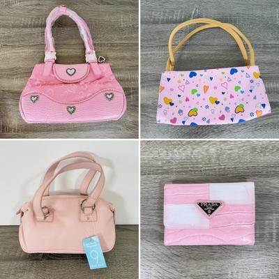LOT 134B: Pink Purse Collection - Prada Wallet, Heart Bags & Nine West w/ Tag