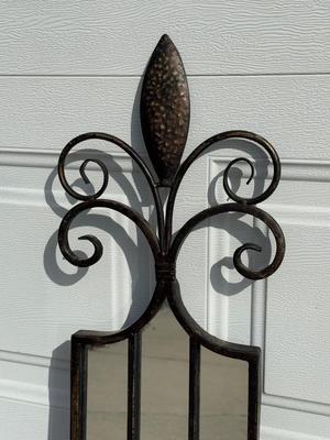 LOT 138A: Home Decor - Decorative Mirror & Metal Vase