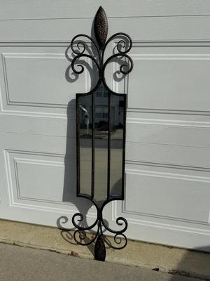 LOT 138A: Home Decor - Decorative Mirror & Metal Vase