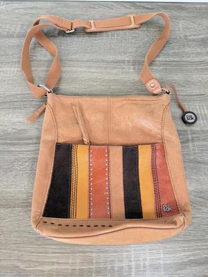 LOT 139B: Y2K Gianni Patchwork Purse, Brown Mudd Shoulder Bag & The Sak Striped Handbag