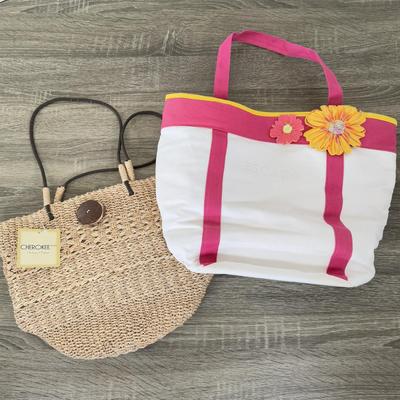 LOT 140B: Escada Rockin' Rio Lined Canvas Tote & Cherokee Woven Bag w/ Tag