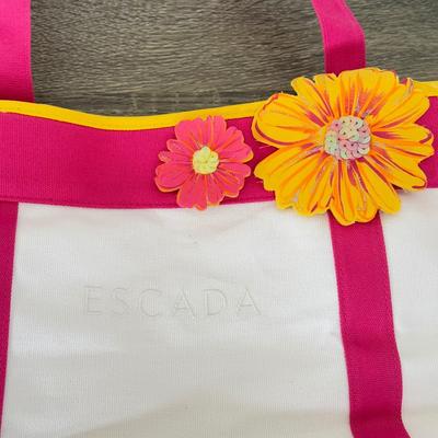 LOT 140B: Escada Rockin' Rio Lined Canvas Tote & Cherokee Woven Bag w/ Tag