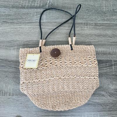 LOT 140B: Escada Rockin' Rio Lined Canvas Tote & Cherokee Woven Bag w/ Tag