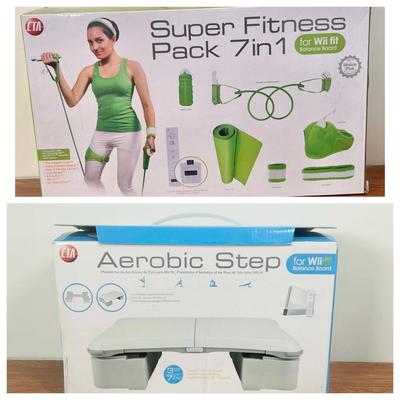 LOT 141B: Unopened Nintendo Super Fitness Pack for Wii Fit & Aerobic Step for Wii Fit