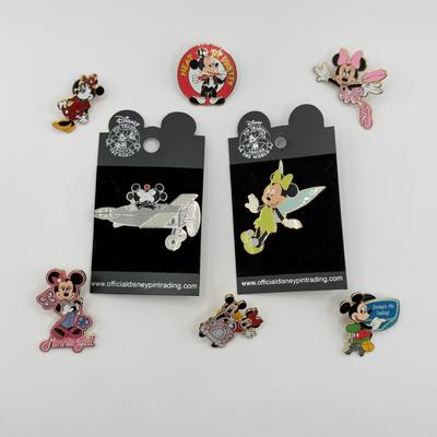 LOT 152J: Disney Trading Pins - Mickey & Minnie in Prop Plane, Minnie as Tinkerbell, Computer Programmer Mickey & More