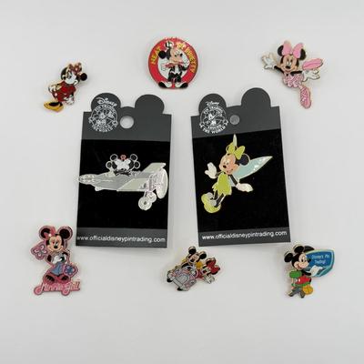 LOT 152J: Disney Trading Pins - Mickey & Minnie in Prop Plane, Minnie as Tinkerbell, Computer Programmer Mickey & More