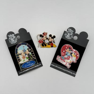 LOT 153J: Disney Mickey & Minnie Trading Pins - Mickey Proposing, Disney Fairy Tale Weddings & Valentine’s Day