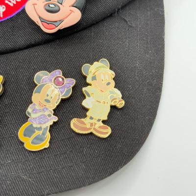LOT 154B: Walt Disney World Pin Trading Hat w/ Collection of Disney Trading Pins