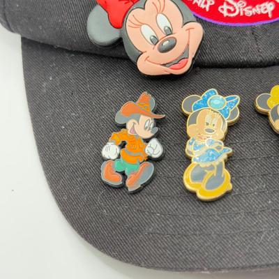 LOT 154B: Walt Disney World Pin Trading Hat w/ Collection of Disney Trading Pins