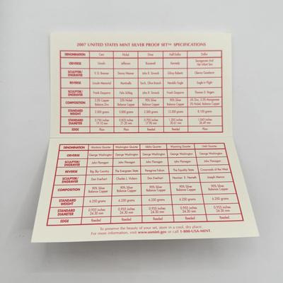 LOT 155B: 2007 United States Mint Silver Proof Set