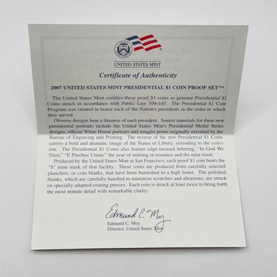 LOT 155B: 2007 United States Mint Silver Proof Set