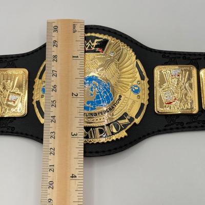 LOT 156J: 2001 Officially Licensed World Wrestling Federation WWF Mini Championship Belt w/ WWF Attitude Sleeve