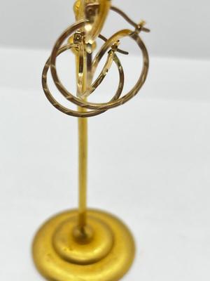 LOT 193J: 10K Yellow Gold Double Hoop Earrings