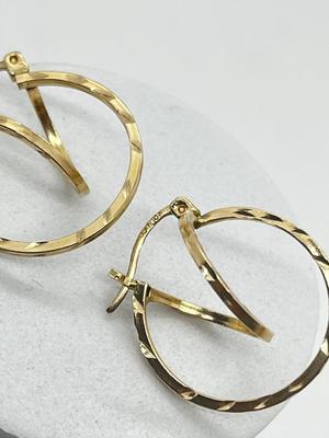 LOT 193J: 10K Yellow Gold Double Hoop Earrings