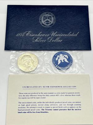 LOT 205J: 1974 Eisenhower Uncirculated Silver Dollar