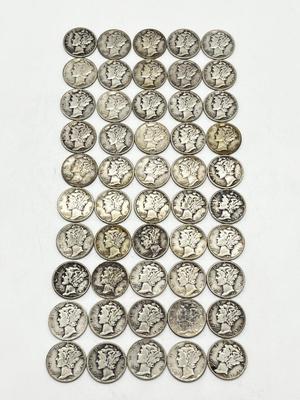 LOT 211J: 50 Mercury Dimes