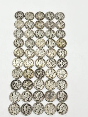 LOT 211J: 50 Mercury Dimes