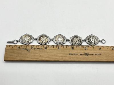 LOT 212J: 1940's Mercury Dime Bracelet